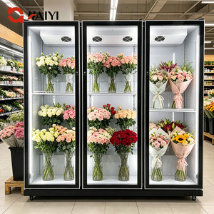 Refrigerador Exhibidor para Floristería, 3 <span class=keywords><strong>Puertas</strong></span> de Vidrio, Refrigerador Vertical para Flores Frescas, Vitrina para Supermercado - Product Image 2