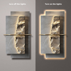 Art mural italien minimaliste à rétroéclairage LED Double couche de texture de roche abstraite Double couche d'accessoires pour la maison Art mural décoratif - Product Image 4