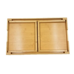 Plateau en bambou avec cadre 50x30cm, motif bois, pour usage domestique, plateau de service - Product Image 2