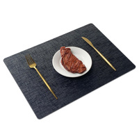 Tapis de table à manger en cuir PU écologique, design classique en métal, motif carré léger multicolore, tapis durables de 2mm d'épaisseur