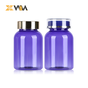 Transparent Purple PET Medicine Bottle 100-250ml Smooth Thread Mouth Round Shoulder for Health Products - Product Image 2