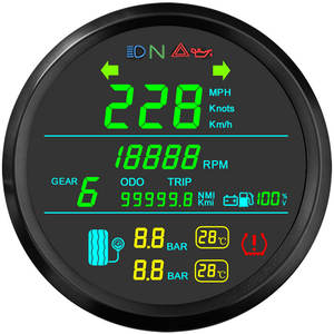 85mm <span class=keywords><strong>moto</strong></span> GPS compteur de vitesse tachymètre jauge de carburant odomètre <span class=keywords><strong>moto</strong></span> jauge de pression des pneus avec alarme - Product Image 3
