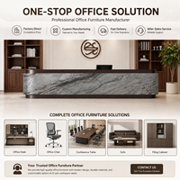 Comptoir d'accueil contemporain pour hall d'entreprise avec panneau frontal double finition, longueur personnalisée, service OEM ODM