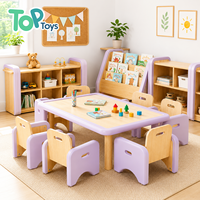 Ensemble table et chaises en bois écologiques, chaises empilables, enfants, préscolaire, Montessori, maternelle, école, garderie, salle de classe