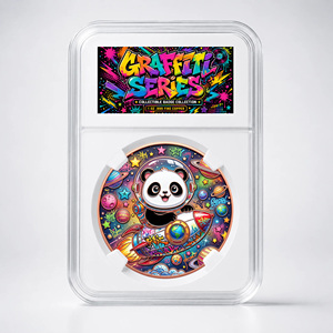 Moneta d'<span class=keywords><strong>arte</strong></span> graffiti in rame puro 999 da 1 oz in porta monete, con rilievo 3D, verniciata UV, effetto proof, da collezione, stile street art - Product Image 3