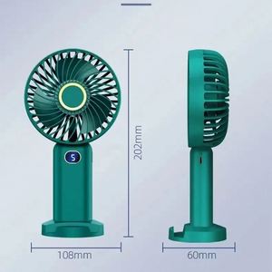 2024 New Arrivals <b>Mini</b> <b>Usb</b> Rechargeable for Outdoor Digital Display Handheld Portable <b>Fan</b> With Phone Holder - Product Image 4