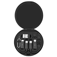 Kit d'organisation de câbles de charge rapide 60W, étui de voyage, boîte de rangement multi-chargeurs USB-C sans miroir