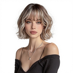 วิกผมคลุมศีรษะเต็มศีรษะสำหรับผู้หญิง สไตล์เกาหลีญี่ปุ่น โลลิต้าผมสั้นหยิก ลอนง่ายๆ แบบ JK เส้นผมสังเคราะห์ที่ดูสมจริง - Product Image 1