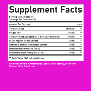 Cápsulas de Cúrcuma de Venta Directa de Fábrica, Promueven la Salud Cognitiva y Emocional, con Raíz de Cúrcuma y Raíz de Jengibre, Suplemento Dietético - Product Image 2