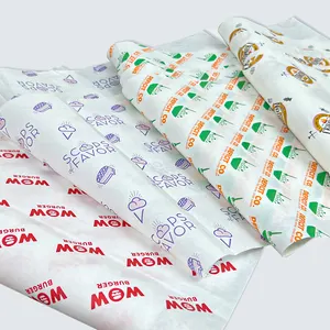 ZJPACK Wholesale Waterproof Greaseproof Wrapping Paper For Food Burger Sandwich Bread Takeaway Paper Packing