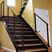 Rampes de câble métallique en acier inoxydable minimalistes modernes pour la protection d'escalier de pont extérieur pour les hôtels avec tension horizontale