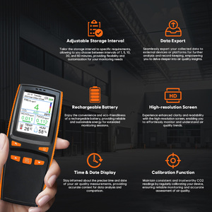 Analizador Portátil de Gases Co2 y Pm2.5, Monitor de Calidad del Aire para el Hogar y la Oficina con Medidor de Temperatura y Humedad, Funciones de Registro y Exportación de Datos - Product Image 5