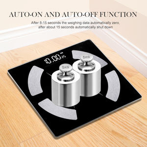 स्मार्ट 180 किलोग्राम डिजिटल बाथरूम स्केल घरेलू इलेक्ट्रॉनिक बैलेंस ऐप ग्लास एलसीडी ओएम अनुकूलन योग्य स्मार्ट बॉडी फैट वजन बेसाकुला - Product Image 3