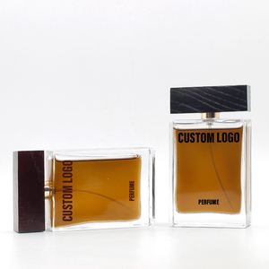 Botella de Perfume Vacía de Vidrio Transparente Cuadrada de Lujo Personalizada con Tapa de Madera, 50ml 100ml 30ml, con Caja de Madera - Product Image 6