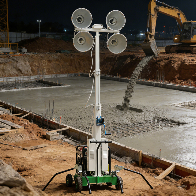 Big Promotion Telescopic Mast Low Vibration Portable Tower Light Mobile Light Tower Solar Light Tower Generator