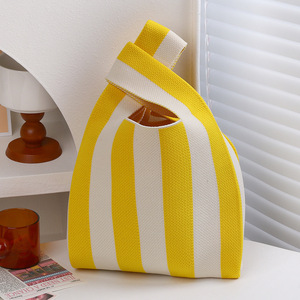 Korean Women's Knitted <strong>Bucket</strong> <strong>Bag</strong> With Hand Gift <strong>Handbag</strong> Street Trend Mini Tote <strong>Bag</strong> Knitted Striped <strong>Handbag</strong> and Purse - Product Image 6