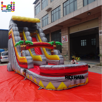 Toboggan gonflable neuf de 16 pieds, design moderne, toboggan aquatique commercial humide et sec pour enfants et adultes, amusement