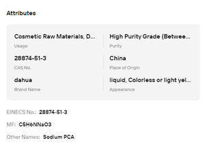 Polvo de PCA de sodio |   Humectante Antiestático de Grado Industrial – Materia Prima para Champú y Acondicionador para el Cuidado del Cabello CAS 28874-51-3 - Product Image 6