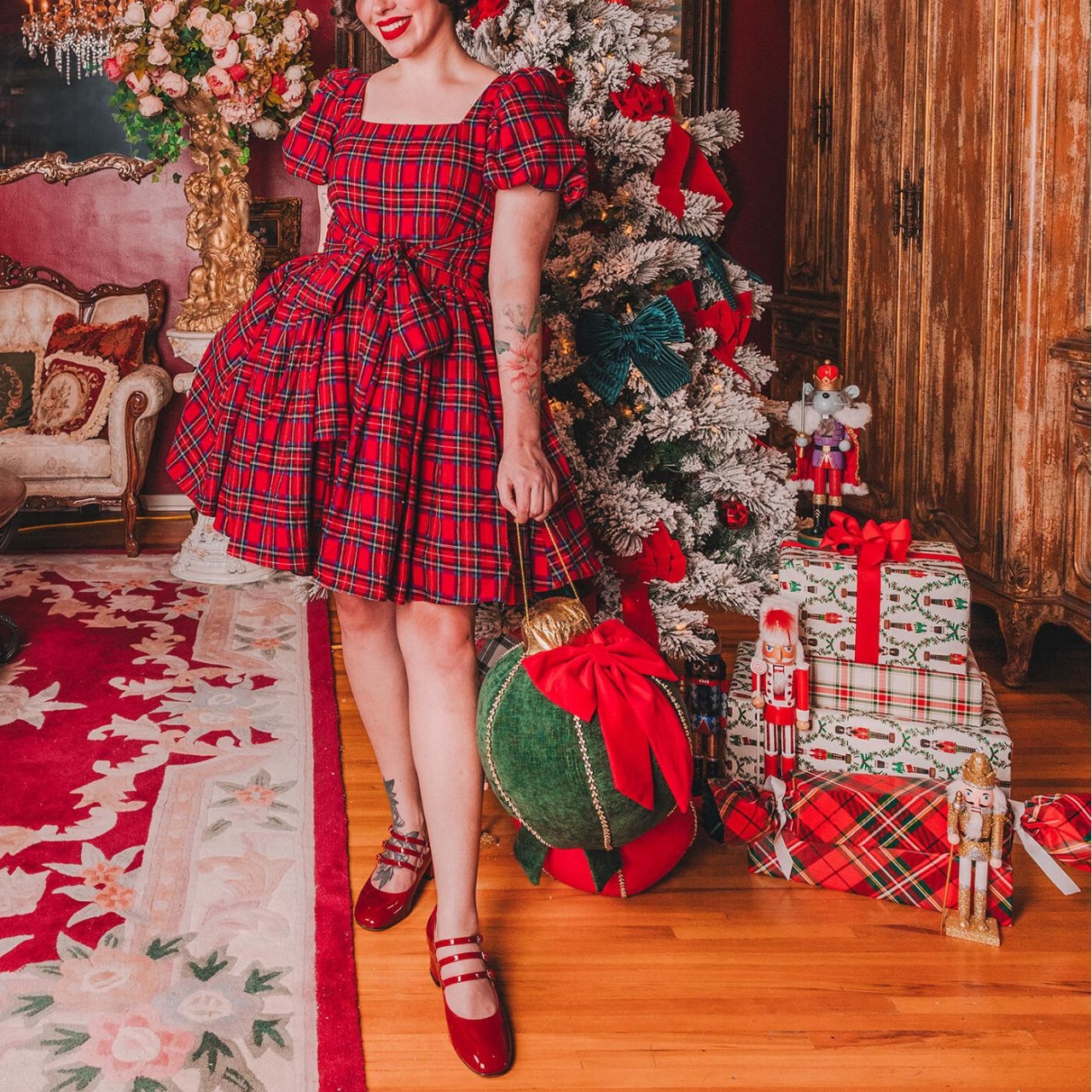 sleeveless plus size holiday dress Nutcracker Scarlett Dress main image 1