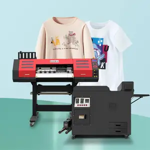 Kongkim A2 60Cm Dtf Printer 2 Xp600 I3200 Koppen Rollen T-Shirt Stof Afdrukken Transfer Sticker Machine Witte Kleur Dtf Inkt