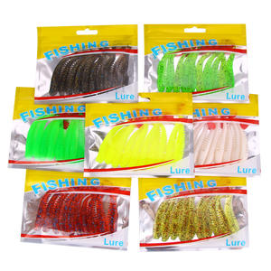 Leurre souple Tg Soft Bait T Tail 80mm 2.5g motif spirale vert rouge pour la pêche au bar, leurre de fond pour la pêche à la ligne - Product Image 4