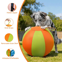 AFP Ballon d'agility pour chien avec poignée, jouet interactif d'extérieur anti-éclatement pour berger australien et cheval