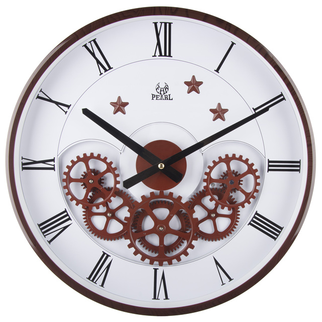 New Fashion Pearl  Gear Wall Clock Circular Resin Body Quartz Silent Movement Single Face Retro Europe America Style Home Decor