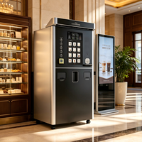 Distributeur automatique de café au lait frais pour hôtels, distributeur de latte et cappuccino, paiement par code QR et pièces, écran tactile, capacité 150-200