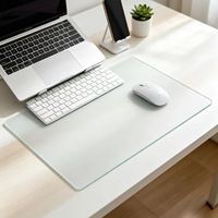 Tapis de souris en verre trempé 220*300mm, surface givrée de 3mm d'épaisseur, antidérapant pour ordinateur portable, bureau, jeux