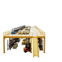 HONGXIN Étagère de mezzanine robuste personnalisable à 2-3 niveaux, sans boulons, à rivets, en acier laminé à froid, finition thermolaquée, anti-corrosion