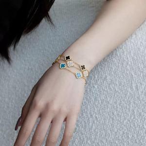 JZM Gioielli Raffinati, Bracciale in Argento S925 con Quadrifoglio e Agata Rossa, Placcato Oro 18k, Regalo per Donna - Product Image 4