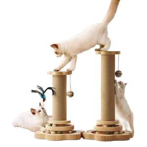 <span class=keywords><strong>Tiragraffi</strong></span> in Legno <span class=keywords><strong>per</strong></span> <span class=keywords><strong>Gatti</strong></span> con <span class=keywords><strong>Colonna</strong></span> in Sisal, Senza Residui, Struttura <span class=keywords><strong>per</strong></span> Arrampicata con Bastoncino Interattivo - Product Image 6