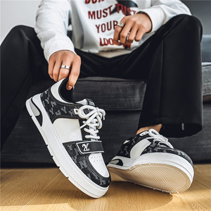 Men's Designer Loe-<b>top</b> Skateboard Shoes Trendy Retro Chunky Casual Shoes Streetwear Hip Hop Sneakers Black - Product Image 3