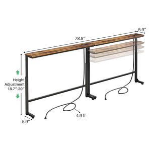 Bàn điều khiển hẹp với chiều cao có thể điều chỉnh gầy phía sau bàn ghế sofa đơn giản bàn bên cho phòng khách - Product Image 6