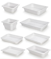 Vaisselle de restaurant commercial, conteneur de maintien au chaud pour buffet, plateau rectangulaire profond en mélamine blanc GN 1/1