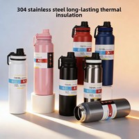 Thermos à double paroi en acier inoxydable 304, 750 ml, grande capacité, camping, sports de plein air, pot portable
