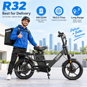 Vélo électrique tout-terrain R32 18x2.5 pouces, 750W, personnalisé pour livreurs - Product Image 1