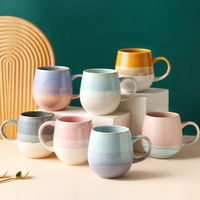 Conception créative glaçure réactive plusieurs couleurs nordique maison grès eau thé café logo personnalisé tasse vintage