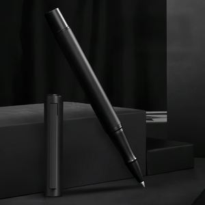 Stylo bille en métal noir mat 1,0 mm, encre noire, nouveauté pour cadeaux promotionnels d'entreprise, logo personnalisé disponible - Product Image 1