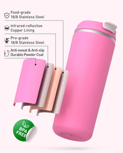 Mug de voyage en acier inoxydable 12oz/16oz avec couvercle, double paroi isolée sous vide, couleur et logo personnalisables, isolation thermique 12-24h - Product Image 2