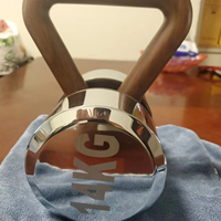 Kettlebell haltère en bois de noyer 14 kg avec cœur en acier inoxydable, poignée ergonomique, écologique, portable, pour entraînement de force à domicile