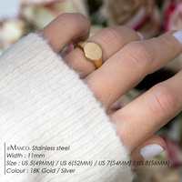 Bague EManco classique à disque géométrique, polissage brillant, unisexe, cadeau idéal