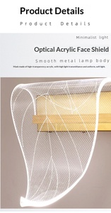 고급 크리에이티브 LED 철제 골드 컬러 모던 디자인 침실 장식 벽등 (거실, 빌라 실내용) - Product Image 3