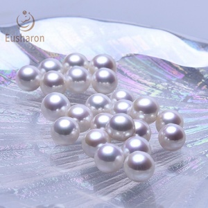7-7,5mm AAAAA calidad superior redondo <span class=keywords><strong>blanco</strong></span> agua dulce <span class=keywords><strong>Nuclear</strong></span> suelta perlas para collar pulsera Diy accesorios - Product Image 2
