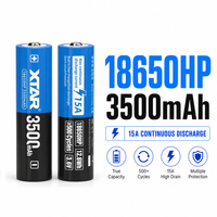 Batterie Li-ion XTAR 18650HP 3500mAh 15A à décharge élevée 3.6V protégée, cellule lithium rechargeable à bouton pour scanner 3D portable