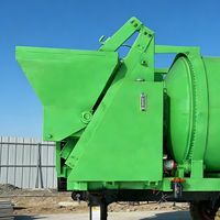 Pompe à béton mini portable durable à moteur diesel avec malaxeur à tambour pour projets de réparation routière