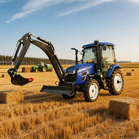Tracteurs agricoles chinois bon marché de petite taille, 50 CV, 4x4, transmission par engrenages, mini-tracteurs avec chargeur frontal, pompe et boîte de vitesses