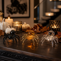 Figurine d'araignée en verre soufflé artisanal sur mesure, ornement d'insecte 3D réaliste sur mesure pour décoration d'Halloween de luxe