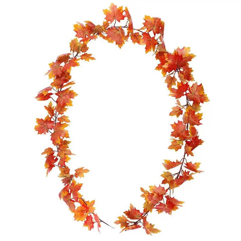 30pcs leaves Artificial Red Maple Leaves Garland Vine Fence Ceiling and Wall Decoration Plastic Plant for Home Use