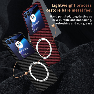 Funda con textura de fibra de carbono para Motorola <span class=keywords><strong>Razr</strong></span> 50 Ultra Moto <span class=keywords><strong>Razr</strong></span> 40 <span class=keywords><strong>Samsung</strong></span> Z Flip 6 5 4 3, funda dura a prueba de golpes para PC todo incluido - Product Image 3